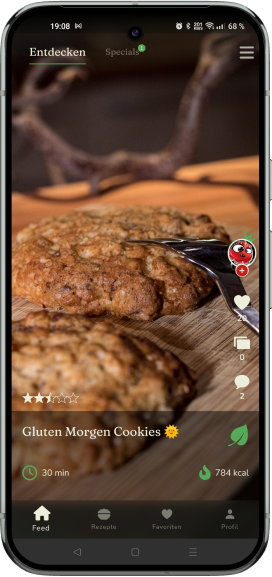 App-Ansicht: Rezepte entdecken