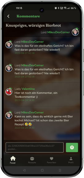 App-Ansicht: Community-Profile